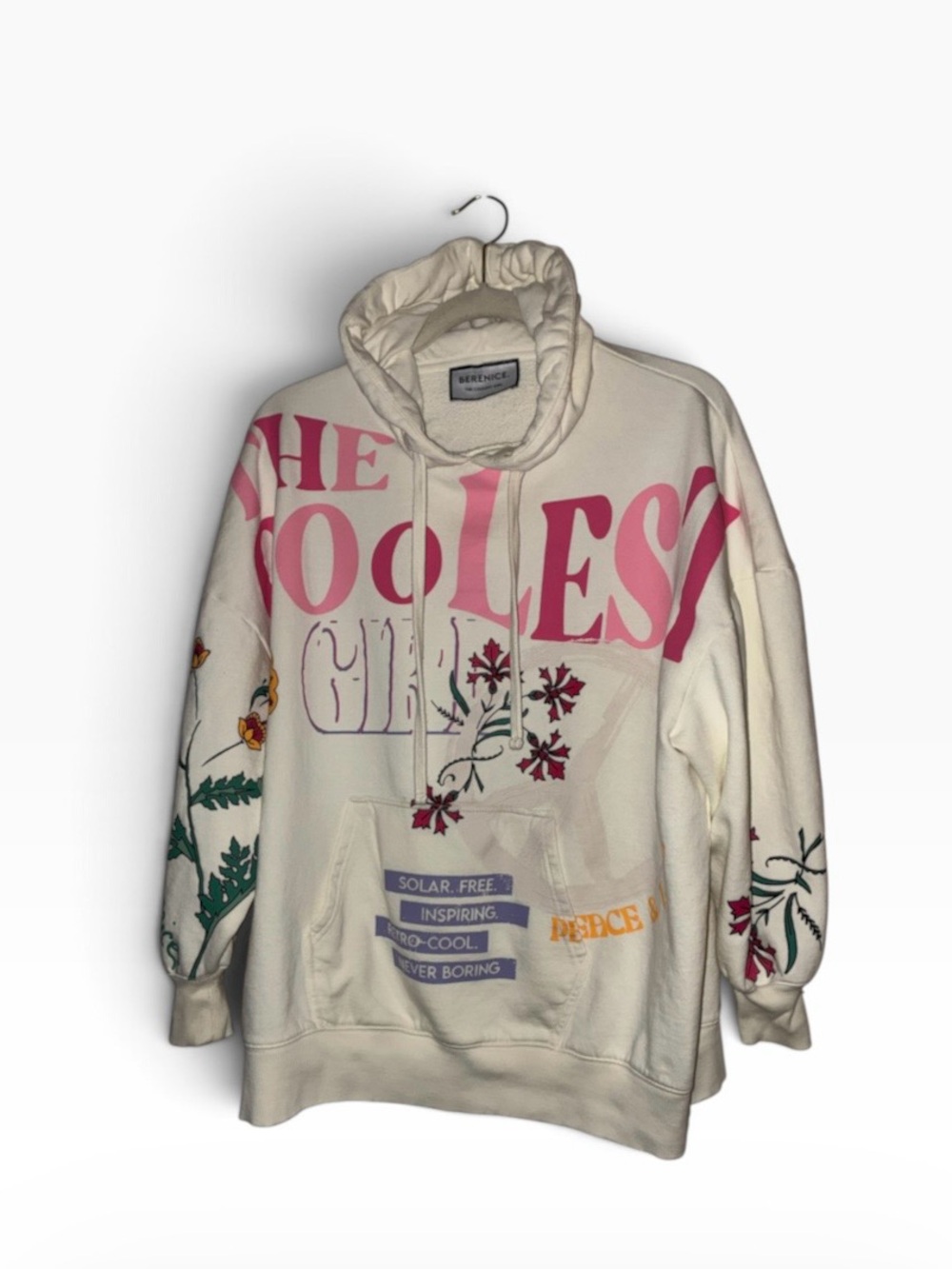 Bérenice oversized graphic hoodie featuring "The Coolest Girl" Sz XS